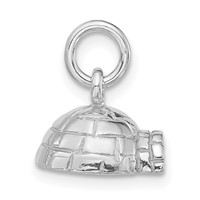 Sterling Silver 3-D Polished Igloo Pendant view 2