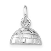 Sterling Silver 3-D Polished Igloo Pendant view 4