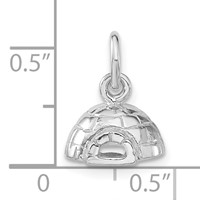 Sterling Silver 3-D Polished Igloo Pendant view 3