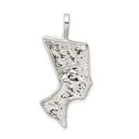 Sterling Silver Polished Nefertiti Head Pendant view 4