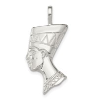 Sterling Silver Polished Nefertiti Head Pendant view 1