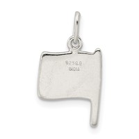 Sterling Silver Polished Enamel American Flag Pendant view 4