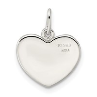 Sterling Silver Polished Enamel American Flag Heart Pendant view 4