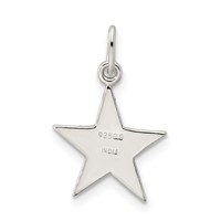 Sterling Silver Polished Enamel American Flag Star Pendant view 4