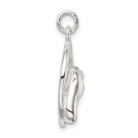 Sterling Silver Polished Horseshoe with Horse Head Pendant view 2