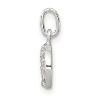 Sterling Silver Polished Horseshoe CZ Charm view 2