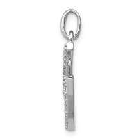 Sterling Silver Rhodium-plated CZ Horseshoe Pendant view 2