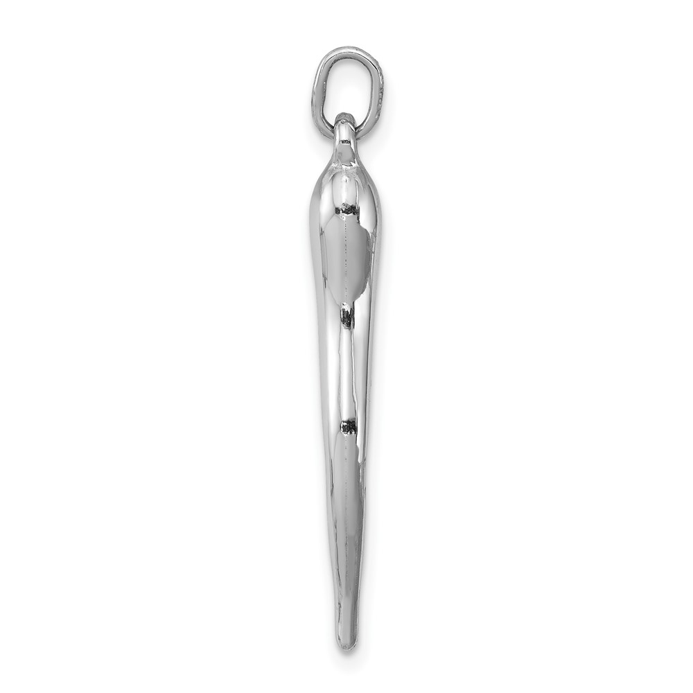 Sterling Silver Rhodium-plated Polished Italian Horn Pendant (QC8658)