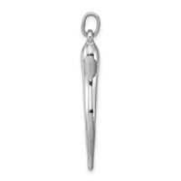 Sterling Silver Rhodium-plated Polished Italian Horn Pendant view 2