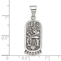 Sterling Silver Antiqued Good Luck Icons Pendant view 4