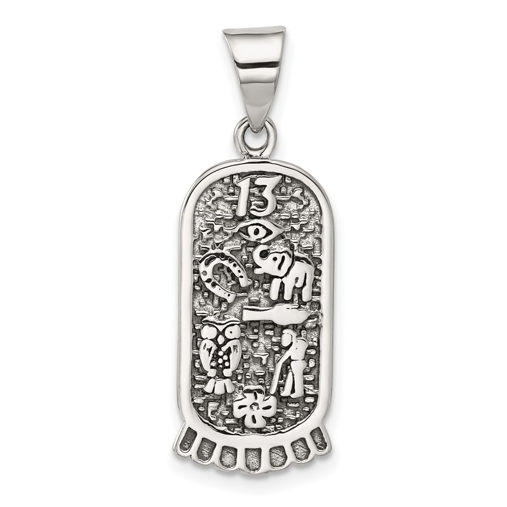Sterling Silver Antiqued Good Luck Icons Pendant