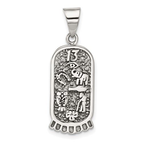Sterling Silver Antiqued Good Luck Icons Pendant