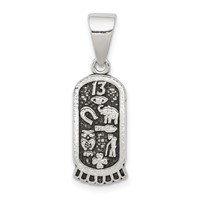 Sterling Silver Antiqued Mini Good Luck Icons Pendant view 1