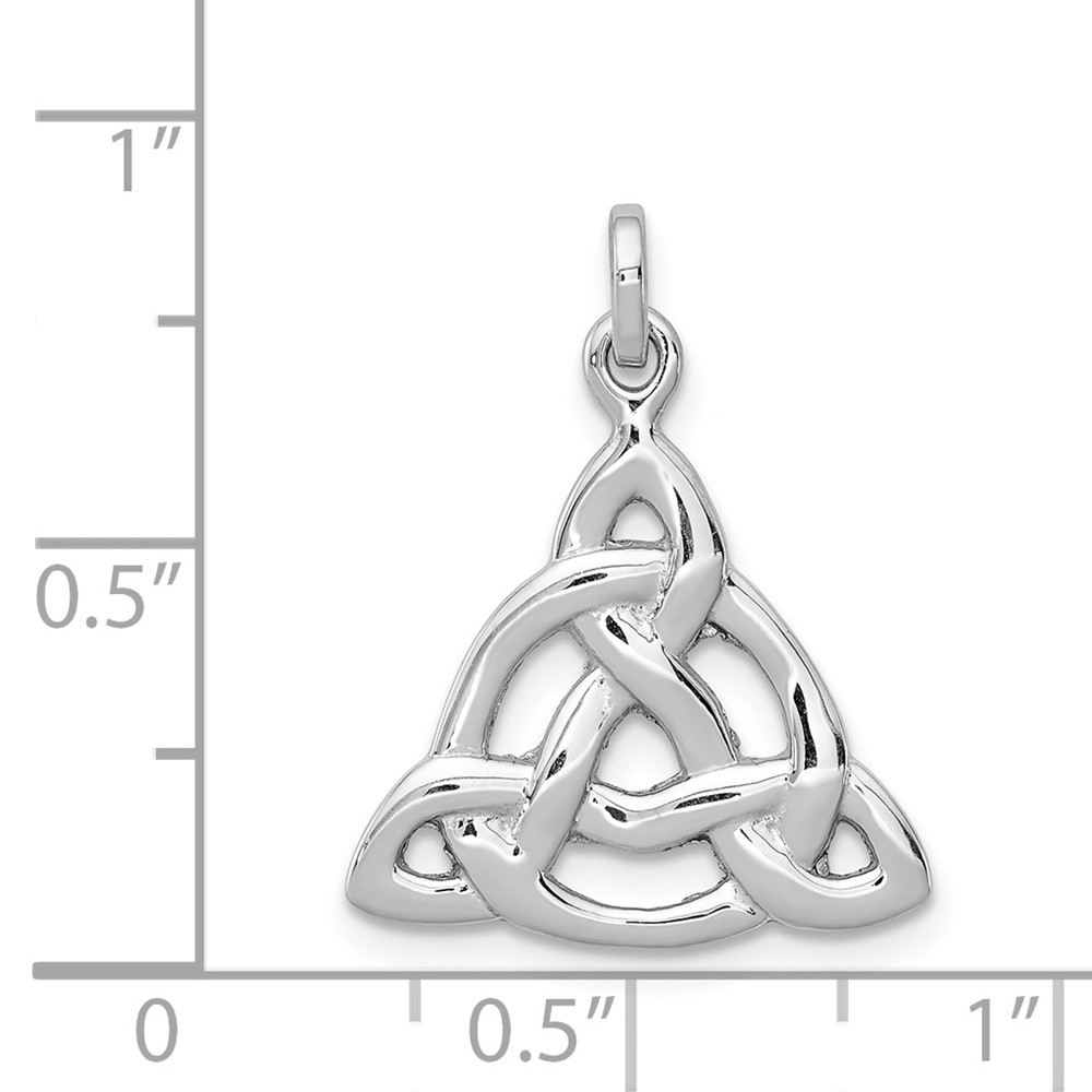 Sterling Silver Rhodium-plated Polished Celtic Symbol Pendant (QC8667)