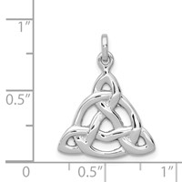 Sterling Silver Rhodium-plated Polished Celtic Symbol Pendant view 4