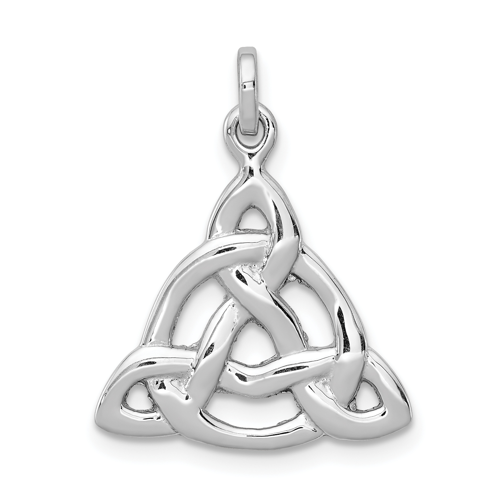 Sterling Silver Rhodium-plated Polished Celtic Symbol Pendant (QC8667)