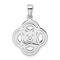 Sterling Silver Rhodium-plated Polished Celtic Knot Pendant view 3