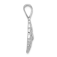 Sterling Silver Polished and Textured Fancy Circle Pendant view 2