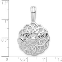 Sterling Silver Polished and Textured Fancy Circle Pendant view 3