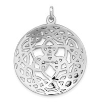 Sterling Silver Rhodium-plated Polished Celtic Pendant view 3