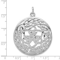 Sterling Silver Rhodium-plated Polished Celtic Pendant view 4