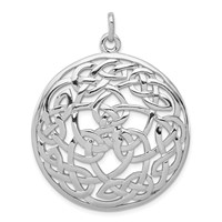 Sterling Silver Rhodium-plated Polished Celtic Pendant view 1