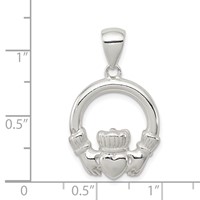Sterling Silver Claddagh Pendant view 3