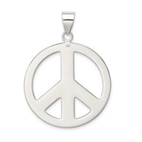 Sterling Silver Polished Peace Pendant view 4