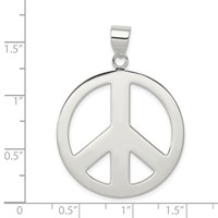 Sterling Silver Polished Peace Pendant view 3