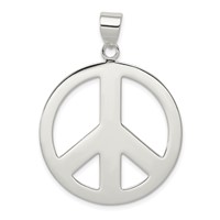Sterling Silver Polished Peace Pendant view 1
