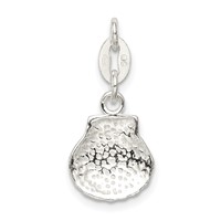 Sterling Silver Polished & Satin Seashell Charm view 4