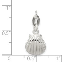 Sterling Silver Polished & Satin Seashell Charm view 3