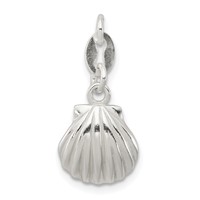 Sterling Silver Polished & Satin Seashell Charm view 1