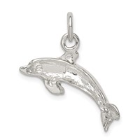 Sterling Silver Polished Dolphin Pendant view 4