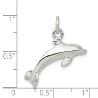 Sterling Silver Polished Dolphin Pendant view 3