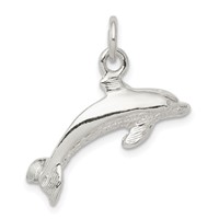 Sterling Silver Polished Dolphin Pendant view 1