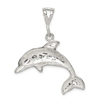 Sterling Silver Polished Dolphin Pendant view 4