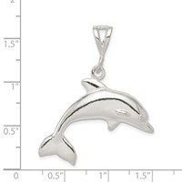Sterling Silver Polished Dolphin Pendant view 3