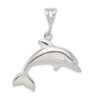 Sterling Silver Polished Dolphin Pendant view 1