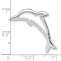 Sterling Silver Polished Dolphin Chain Slide view 3
