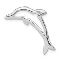 Sterling Silver Polished Dolphin Chain Slide view 1