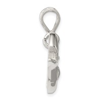 Sterling Silver Polished Whale Pendant with Open Mouth view 2