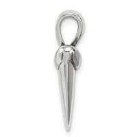 Sterling Silver Antiqued Polished Shark Tooth Pendant view 2