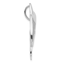 Sterling Silver Polished & Textured Shark Chain Slide Pendant view 2