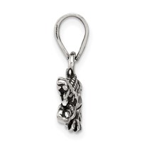 Sterling Silver Antiqued & Textured Crocodile Pendant view 2