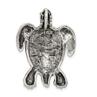 Sterling Silver Antiqued & Textured Turtle Chain Slide Pendant view 4