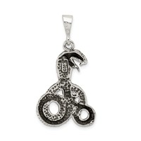 Sterling Silver Antiqued Snake Pendant view 4
