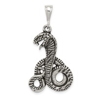 Sterling Silver Antiqued Snake Pendant view 1