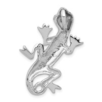 Sterling Silver Polished Enameled Gecko Chain Slide Pendant view 4