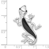 Sterling Silver Polished Enameled Gecko Chain Slide Pendant view 3